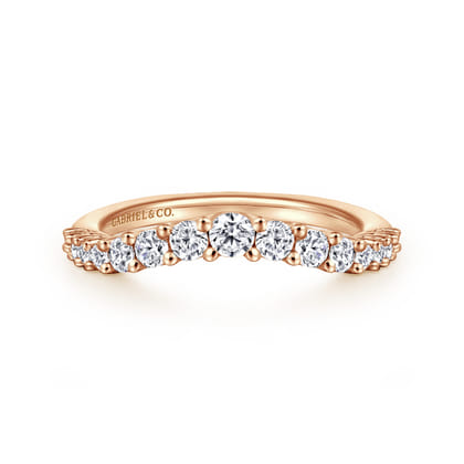 Soire - Curved-14K Rose Gold Diamond Anniversary Band