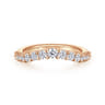 Curved Wedding Ring in 14k Rose Gold with Round Natural Diamond at Gabriel & Co.