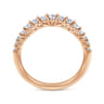 Curved Wedding Ring in 14k Rose Gold with Round Natural Diamond at Gabriel & Co.
