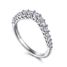 Curved Wedding Ring in 14k White Gold with Round Natural Diamond at Gabriel & Co.