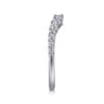 Curved Wedding Ring in 14k White Gold with Round Natural Diamond at Gabriel & Co.