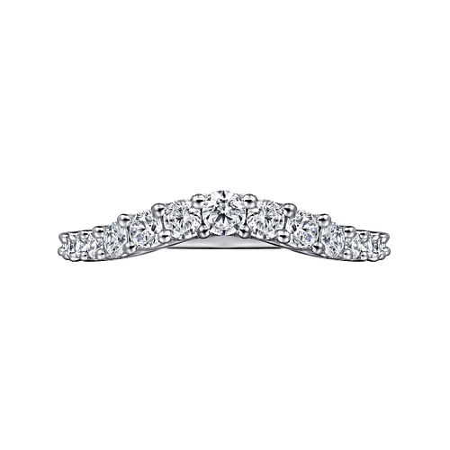 Soire - 14k White Gold 0.50 Carat Round Curved Natural Diamond ...