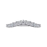 Curved Wedding Ring in 14k White Gold with Round Natural Diamond at Gabriel & Co.