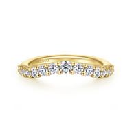 Soire - Curved-14K Yellow Gold Diamond Anniversary Band