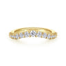 Curved Wedding Ring in 14k Yellow Gold with Round Natural Diamond at Gabriel & Co.