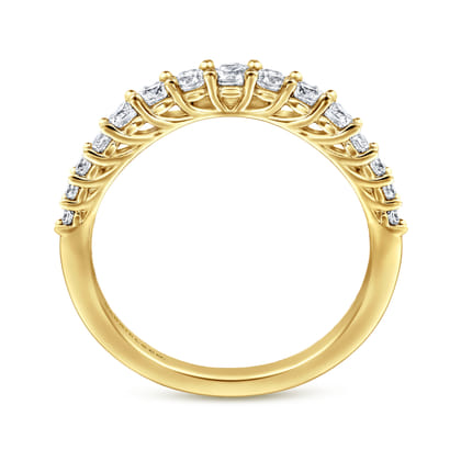 Soire - Curved-14K Yellow Gold Diamond Anniversary Band