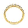 Curved Wedding Ring in 14k Yellow Gold with Round Natural Diamond at Gabriel & Co.
