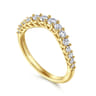 Curved Wedding Ring in 14k Yellow Gold with Round Natural Diamond at Gabriel & Co.