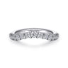 Curved Wedding Ring in Platinum with Round Natural Diamond at Gabriel & Co.