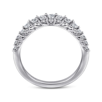 Soire - Curved Platinum Shared Prong Diamond Wedding Band