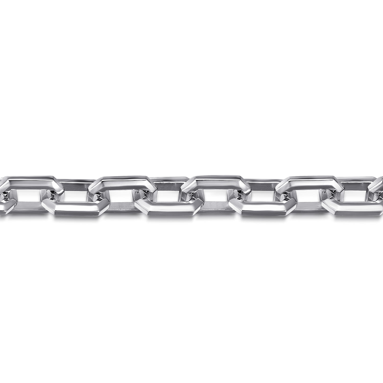 Solid Chain Bracelet Faceted 925 Sterling Silver - Shot 2