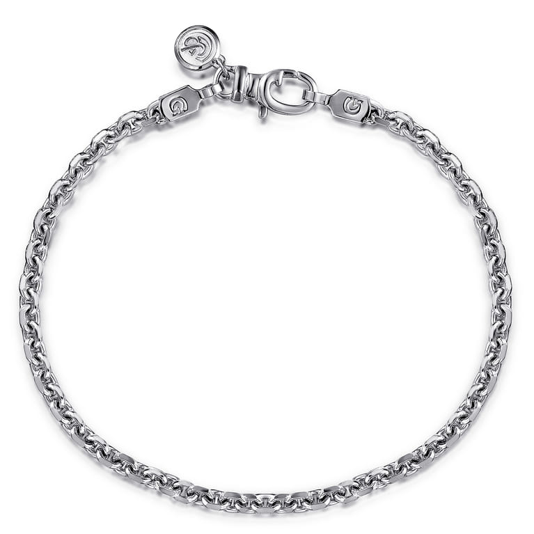 Solid Link Chain Bracelet 925 Sterling Silver - Shot 1