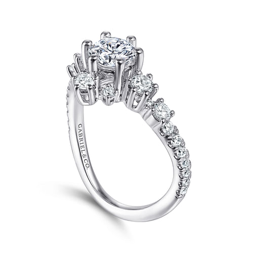 Soprano - 14K White Gold Round Diamond Engagement Ring - 0.52 ct - Shot 3