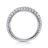 Soraya - 14K White Gold Diamond Wave Stackable Ring - 1.4 ct