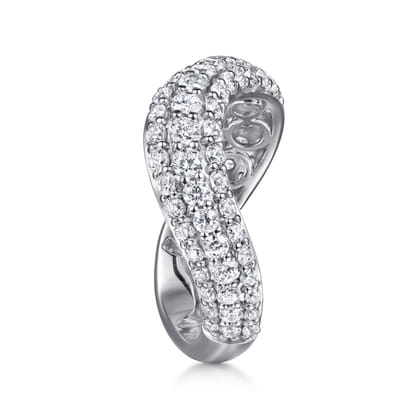 Soraya - 14K White Gold Diamond Wave Stackable Ring