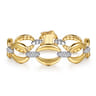 Soraya - 14K White  Yellow Gold Diamond Link Chain Bracelet - 1.55 ct