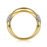 Soraya - 14K White  Yellow Gold Diamond Link Chain Ring - 0.39 ct