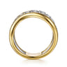 Soraya - 14K White  Yellow Gold Diamond Wave Wide Band Ring - 0.35 ct