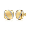 Soraya - 14K Yellow Gold Diamond Button Stud Earrings - 0.3 ct