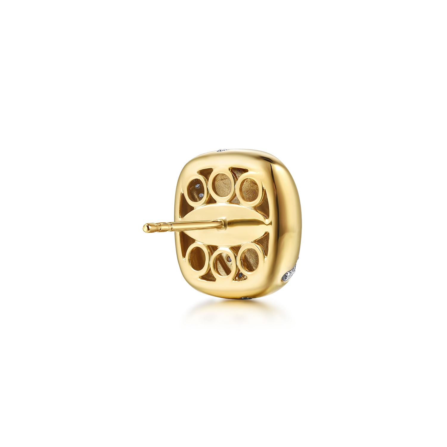 Soraya - 14K Yellow Gold Diamond Button Stud Earrings