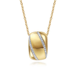 14K Yellow Gold Diamond Pendant Necklace