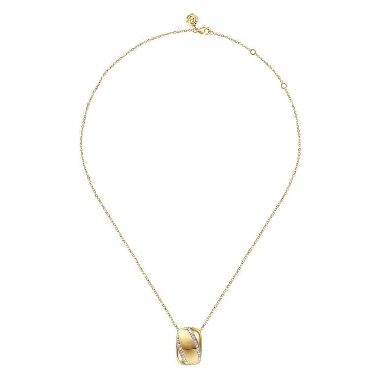 Soraya - 14K Yellow Gold Diamond Pendant Necklace - 0.22 ct - Shot 2