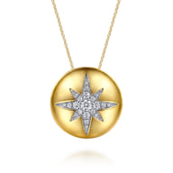 Soraya - 14K Yellow Gold Diamond Starburst Pendant Necklace