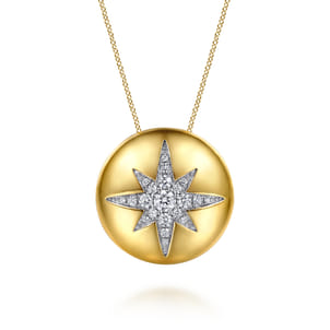 Soraya - 14K Yellow Gold Diamond Starburst Pendant Necklace