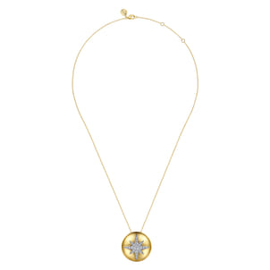 Soraya - 14K Yellow Gold Diamond Starburst Pendant Necklace
