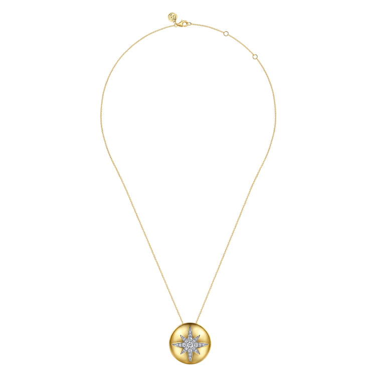 Soraya - 14K Yellow Gold Diamond Starburst Pendant Necklace