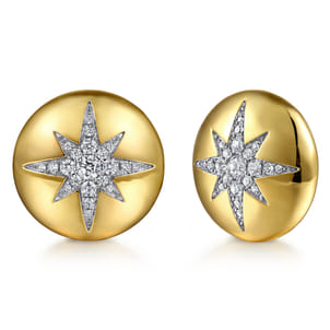 Soraya - 14K Yellow Gold Diamond Starburst Stud Earrings