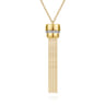 Soraya - 14K Yellow Gold Diamond Tassel Y Necklace - 0.11 ct
