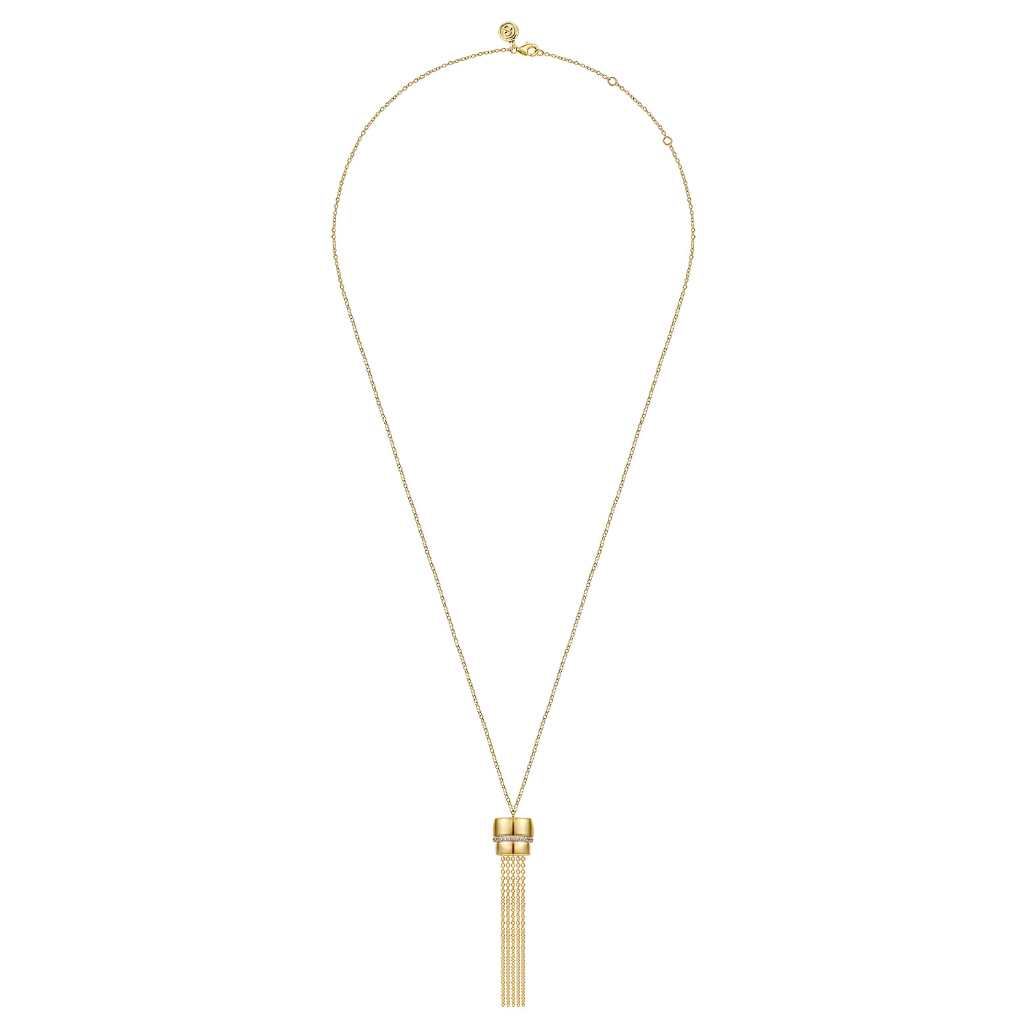 Soraya - 14K Yellow Gold Diamond Tassel Y Necklace