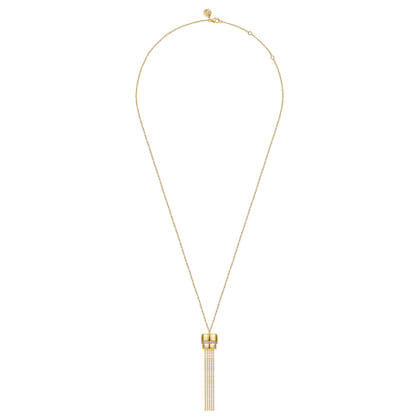 Soraya - 14K Yellow Gold Diamond Tassel Y Necklace
