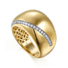Soraya - 14K Yellow Gold Diamond Wide Band Ring - 0.3 ct