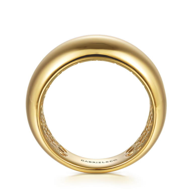 Soraya - 14K Yellow Plain Gold Cigar Band - Shot 2