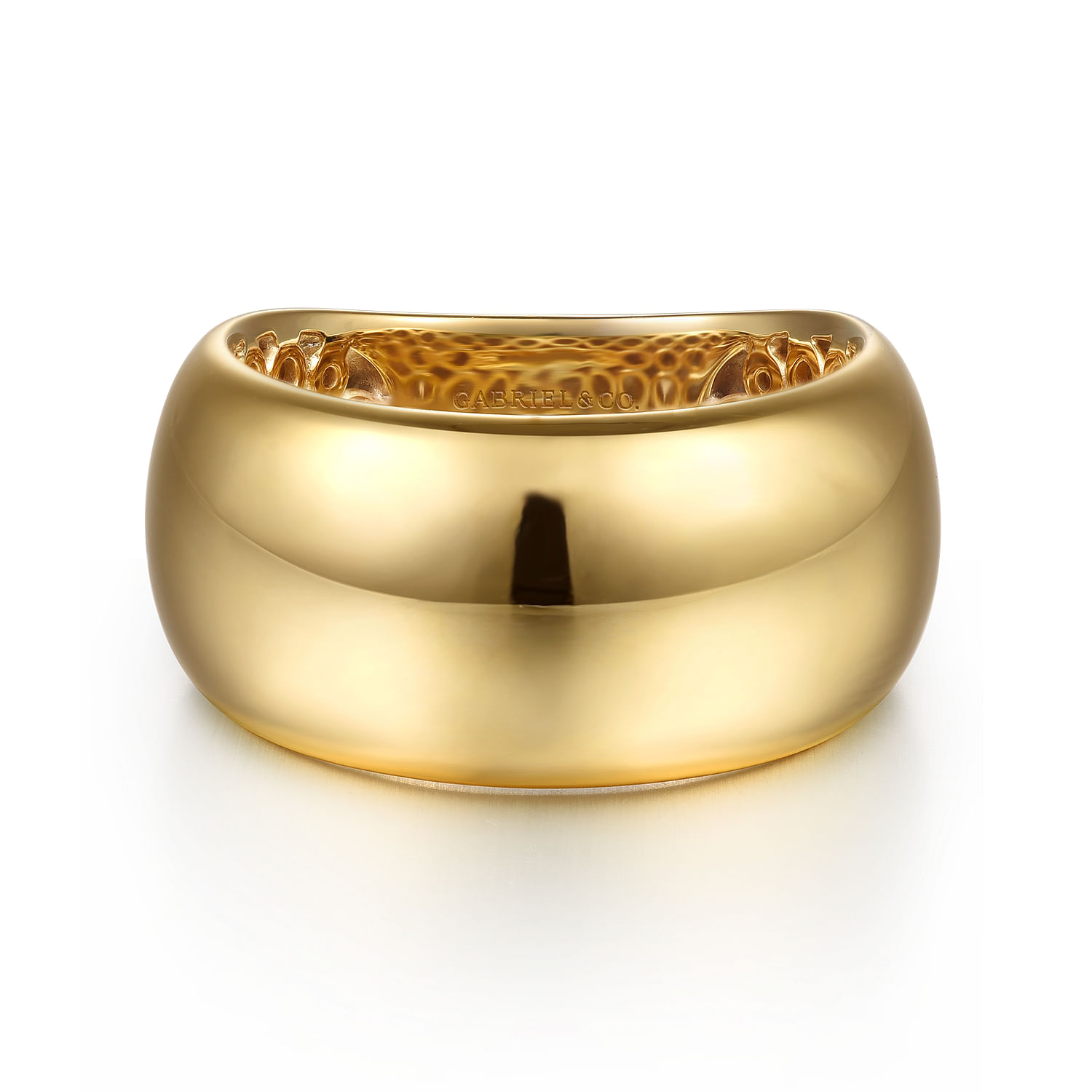 Soraya - 14K Yellow Plain Gold Wide Band Ring