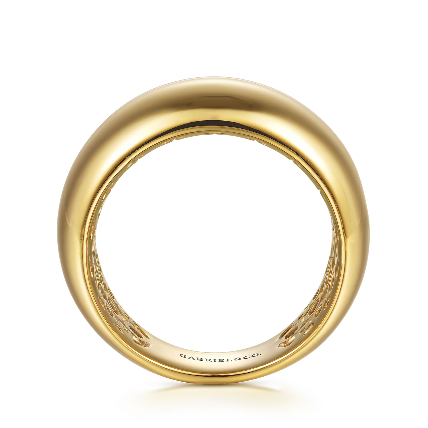 Soraya - 14K Yellow Plain Gold Wide Band Ring