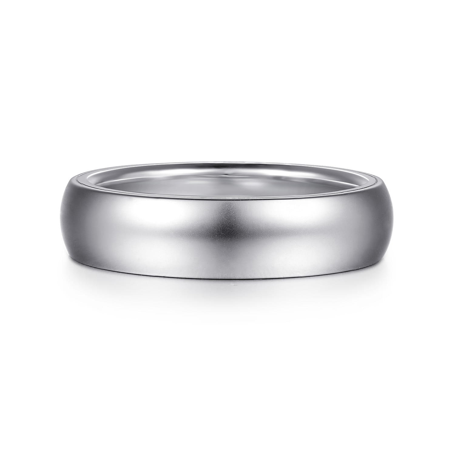 Soren - 14K White Gold 6mm Mens Wedding Band in Sand Blast Finish - Shot 1