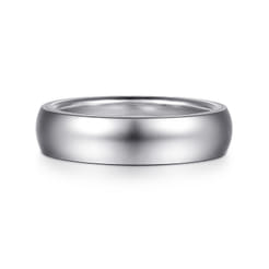 Soren - 14K White Gold 6mm Mens Wedding Band in Sand Blast Finish