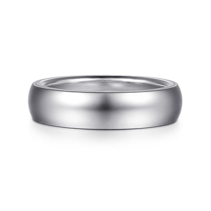 Soren - 14K White Gold 6mm Mens Wedding Band in Sand Blast Finish