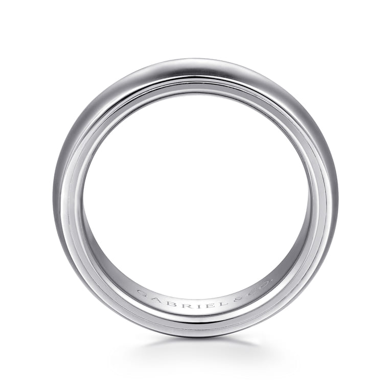 Soren - 14K White Gold 6mm Mens Wedding Band in Sand Blast Finish - Shot 2