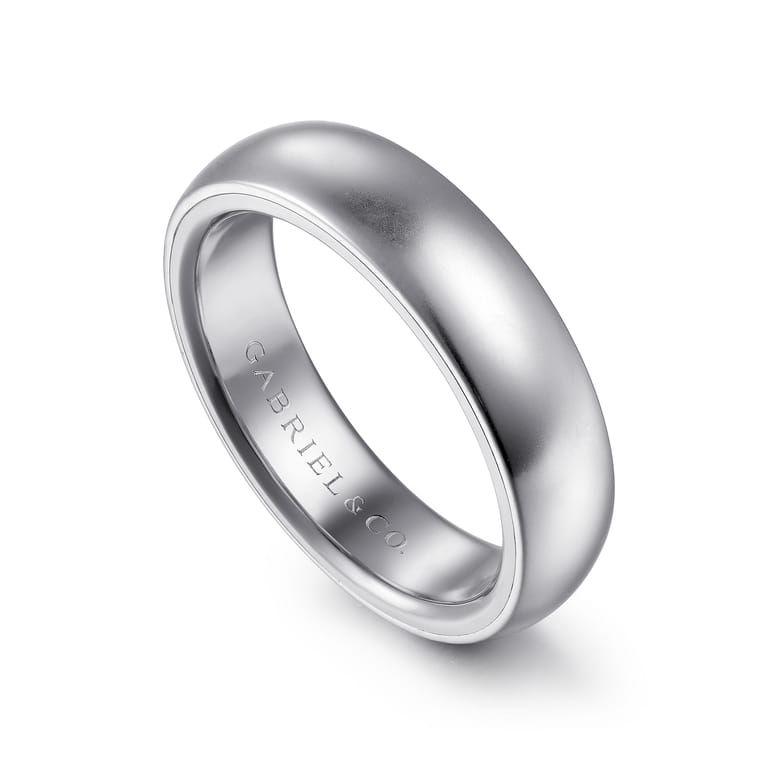 Soren - 14K White Gold 6mm Mens Wedding Band in Sand Blast Finish - Shot 3