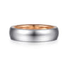 Soren - 14K White-Rose Gold 6mm - Two Tone Men's Wedding Band in Sand Blast Finish