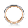 Soren - 14K White-Rose Gold 6mm - Two Tone Men's Wedding Band in Sand Blast Finish