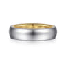 Soren - 14K White-Yellow Gold 6mm Mens Wedding Band in Sand Blast Finish