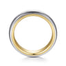Soren - 14K White-Yellow Gold 6mm Mens Wedding Band in Sand Blast Finish