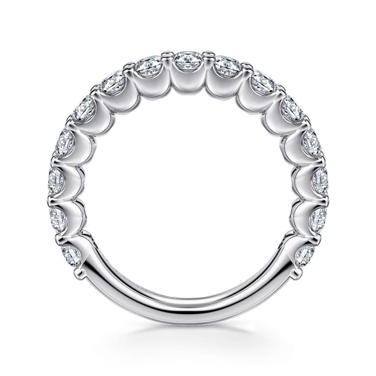 Straight Wedding Ring in 14k White Gold with Round Natural Diamond at Gabriel & Co. - Shot 2