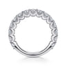 Straight Wedding Ring in 14k White Gold with Round Natural Diamond at Gabriel & Co.