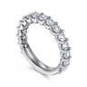 Straight Wedding Ring in 14k White Gold with Round Natural Diamond at Gabriel & Co.